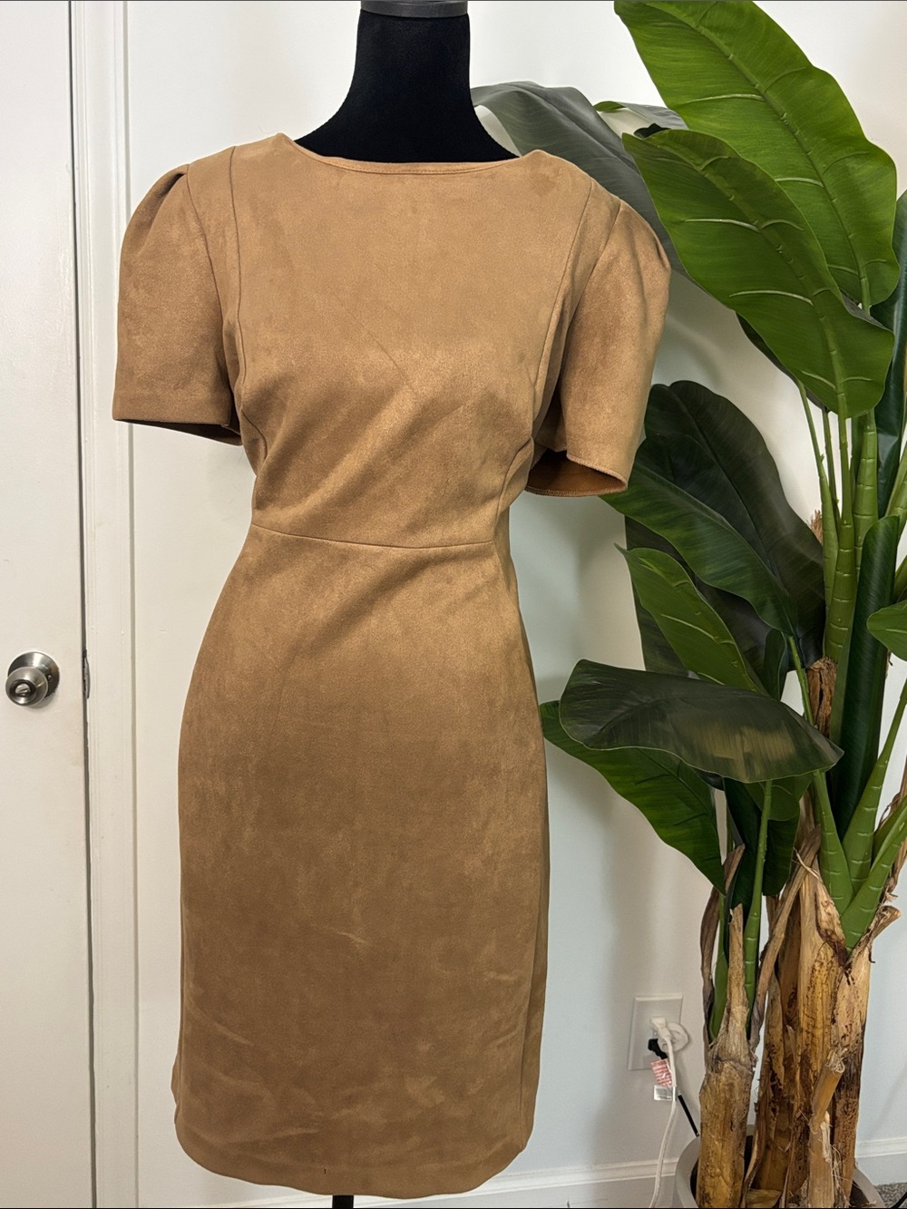 Classic Tan Sheath Dress